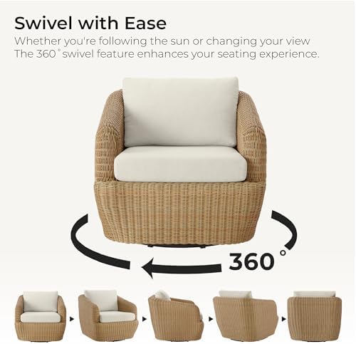 CHITA 3-Pieces Patio Wicker Bistro Set, Outdoor Furniture Set, Brown