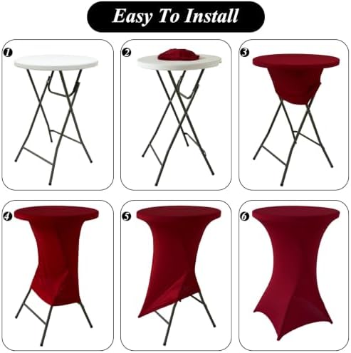 4Pack Burgundy Cocktail Table Covers 32x43Inch Cocktail Table Tablecloths