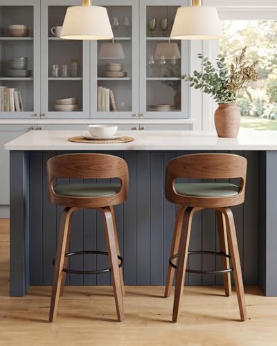 AQG Swivel Bar stools Set of 2 Bar Chairs 26" Counter Height Mid-Century...
