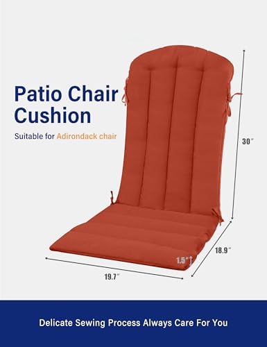 YEFU Adirondack Chair Cushion, 19.7x18.9 Cushions Set of 4, Burnt Orange