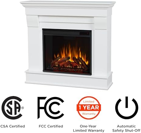 Real Flame Chateau 41” Electric Fireplace with Mantel for Living Room or Bedr...