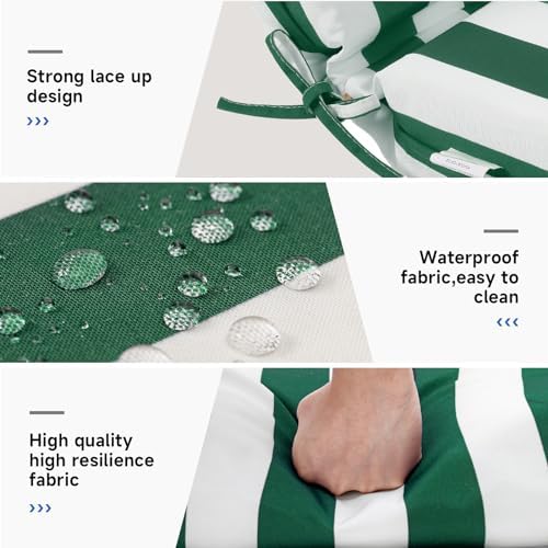 PNP FKJP Outdoor Chaise Lounge Cushion 72x21 in with Headrest, Green White