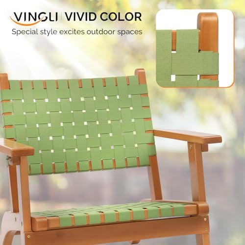 VINGLI Outdoor Armchair, Wooden Adirondack Chair All-Weather Wooden Patio Cha...