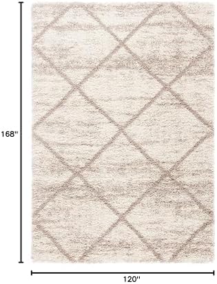 SAFAVIEH Hudson Shag Rug 10x14, Plush X-Large Multi Ivory & Beige SGH281H