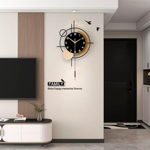 Wall Clock for Living Room Decor Modern Clock Pendulum Silent