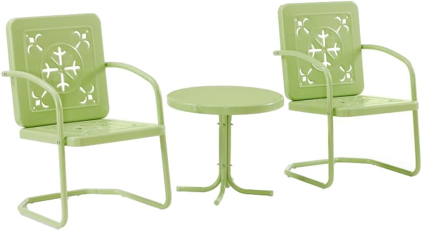 Crosley Furniture Azalea 3-Piece Retro Metal Outdoor Patio Chair Set