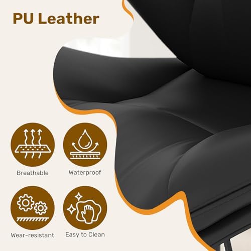 Nalupatio Swivel Bar Stools Set of 2, Double-Layer Filled Upholstered Bar Sto...