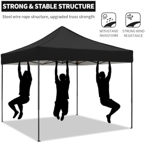 10x10 Pop up Canopy Tent with Sidewalls,Heavy Duty Waterproof Sun Shade Canop...
