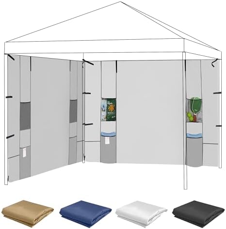 Canopy Sidewalls with 4 Pockets for Pop Up Canopy Frame,2Pcs Sunwalls Only