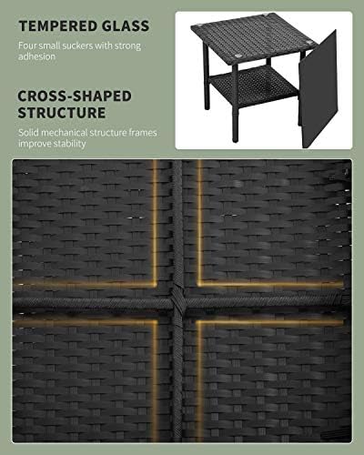 PayLessHere 3 Piece Furniture Patio Chairs Wicker Outdoor Rattan Conversation...