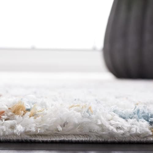 SAFAVIEH Berber Shag Collection Area Rug - 6'7" x 9', Blue Rust ...