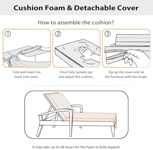 Chaise Lounge Olefin Cushion, Water Resistant Patio Pad Dark Gray 80x26x4