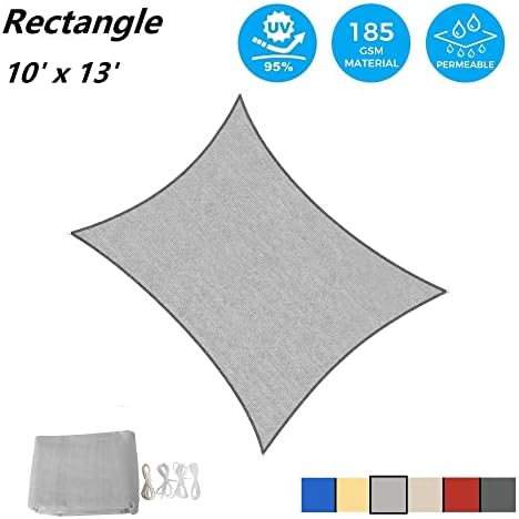 AsterOutdoor Sun Shade Sail Rectangle 10' x 13' UV Block Canopy for P...