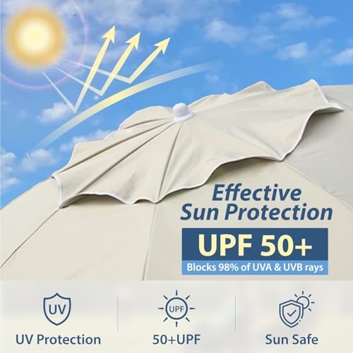 AMMSUN Shade Umbrella, Premium Portable Umbrella with Stand, 6.5ft Lightweigh...