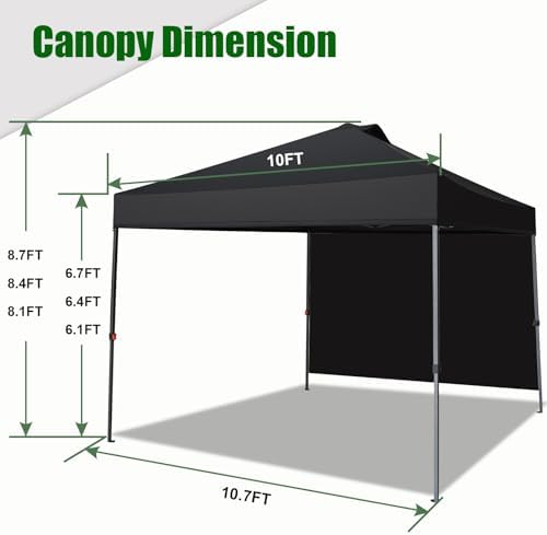 Eurmax USA NOMATTER ONE-Person Open&Close 10x10ft Pop Up Canopy Tent,Port...