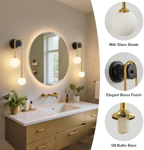 Globe Wall Sconce, Double Hanging Ball Sconce, Modern Indoor Sconces