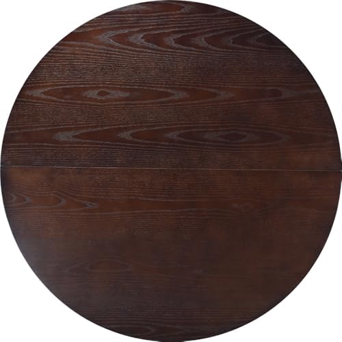 Soohow 47.2" Solid Wood Round Dining Table for 4-6 People with Intersect...