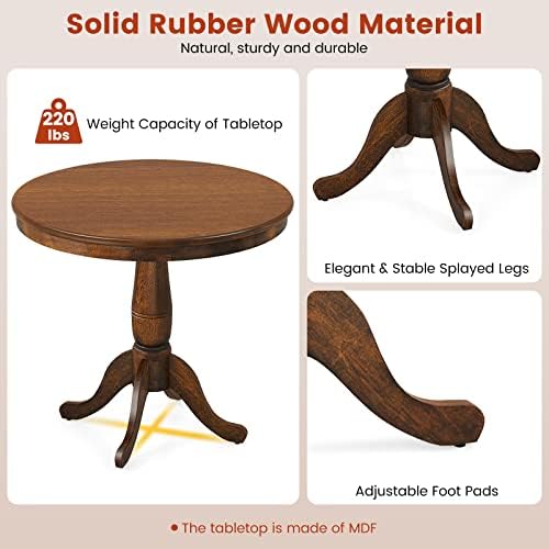 GIANTEX Round Dining Table for 2-4 People, 32" D X 30" H Wooden Kit...