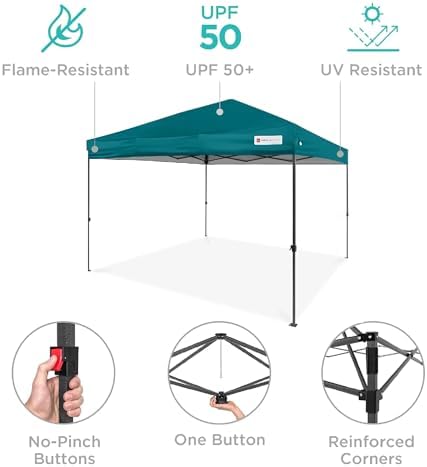 Best Choice Products 8x8 Pop Up Canopy Tent, EZ Setup, Cerulean