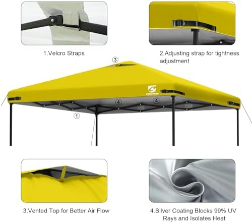 10x10 Pop Up Canopy Replacement Top Cover with Air Vent(Frame NOT INCUDE)