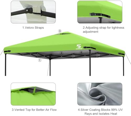 10x10 Pop Up Canopy Replacement Top Cover with Air Vent(Frame NOT INCUDE)