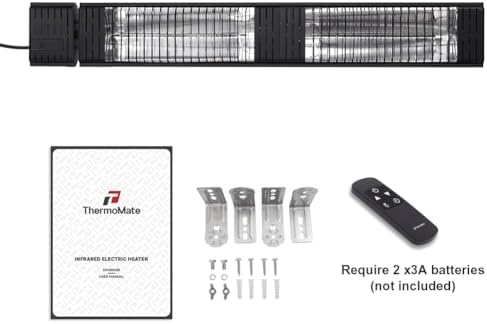 ThermoMate Infrared Electric Patio Heater, 3000W Carbon Fiber Heating for Out...