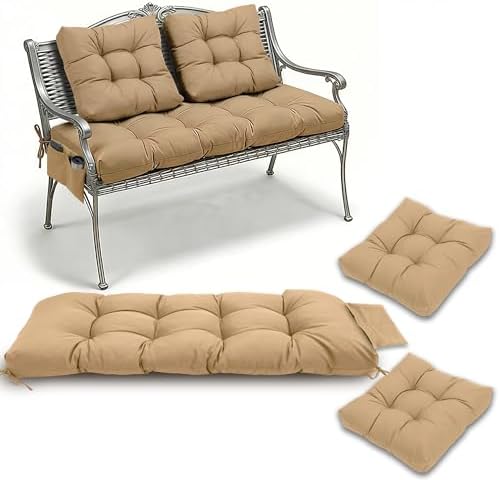 Yddsky 3Pcs Wicker Chair Cushion Sets for Patio Furniture,Khaki,47*19*4'&...