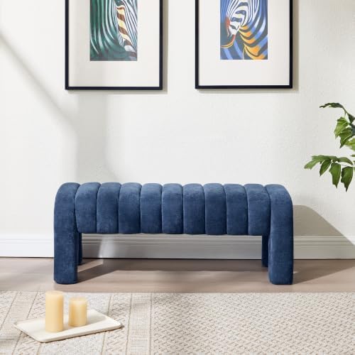 43.3" Bedroom Bench, Upholstered Entryway Bench, Modern End of Bed Ottom...
