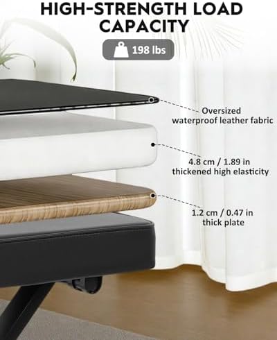 STRICH Piano Bench Folding Stool, Adjustable X-Style Piano Chair with 2.3 inc...