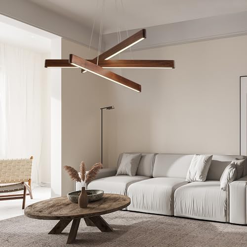 YISDESIGN 3-Light Linear Pendant,Dining Room Light Fixture,Modern Led Chandel...