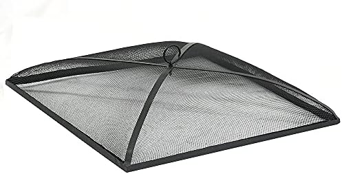 Sunnydaze Heavy Duty Square Fire Pit Screen Cover, Assembly-Free, 24"