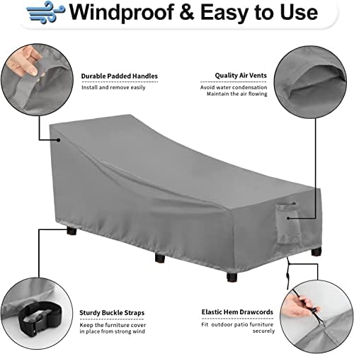 OutdoorLines Waterproof Patio Chaise Lounge Chair Cover
