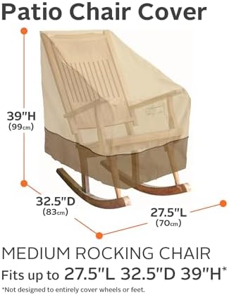Classic Accessories Veranda Water-Resistant 27.5 Inch Rocking Chair Cover, Pa...