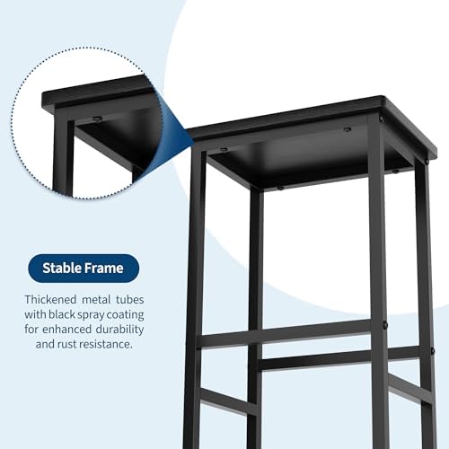 GarveeHome Dining Table Set for 2, Wood Table with Bar Stools