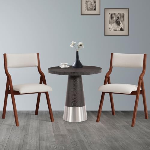 Ball & Cast Upholstered Folding Chairs Set of 2,with Padded Seat,Wooden P...