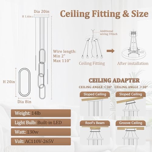 Flashing God Modern Chandelier,Chrome Chandeliers 6 Ring Led Foyer Chandelier...