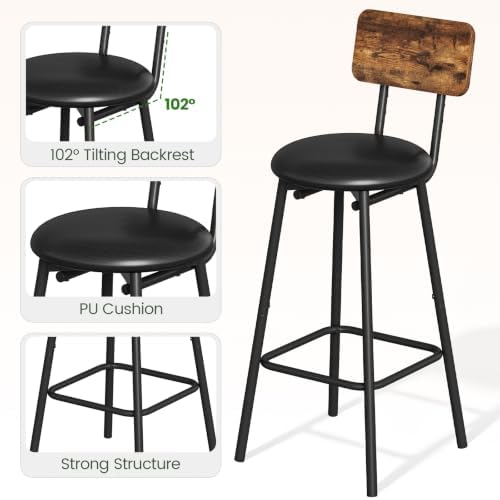 CHOEZON Bar Table and Chairs Set, Counter Height Table and Chairs, with X-Sha...
