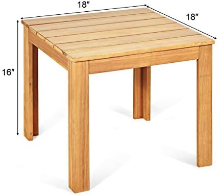 Giantex Outdoor Side Table, Acacia Wood Adirondack Table W/Oil Finished, 220l...