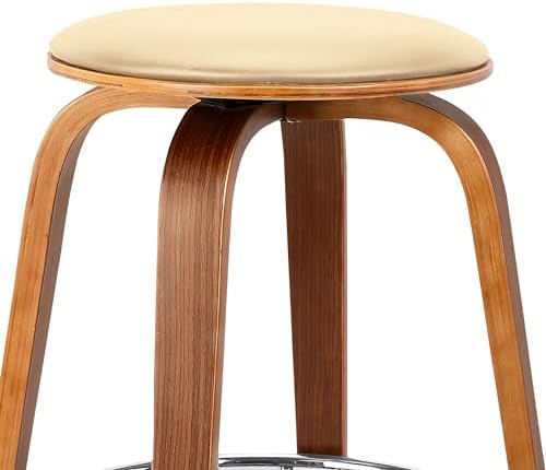 Armen Living Harbor Mid Century Modern 26" Seat Height Backless Swivel C...