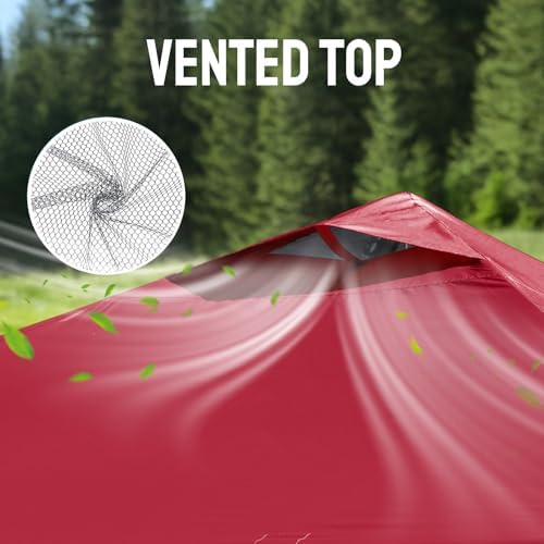 CROWN SHADES 10x10 Pop Up Canopy Tent,Outdoor Canopy, Red