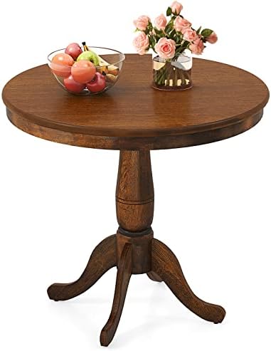 GIANTEX Round Dining Table for 2-4 People, 32" D X 30" H Wooden Kit...