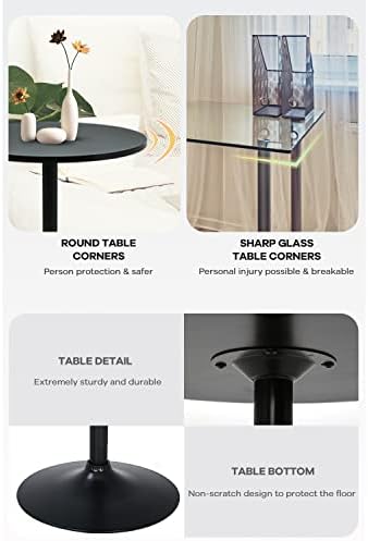 NChanmar Bar Table Round Pub Table Cocktail Bistro High Table with Black Top ...