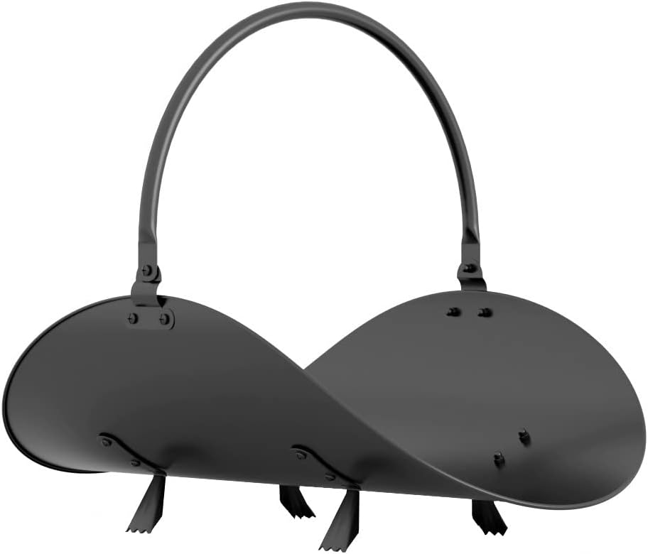Black Log Holder Indoor and Outdoor Firewood Rack Hearth Basket