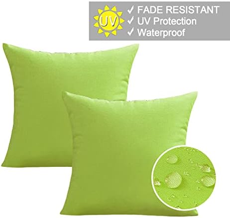 VAKADO Outdoor Waterproof Throw Pillow Covers 24x24 Set of 2 Green
