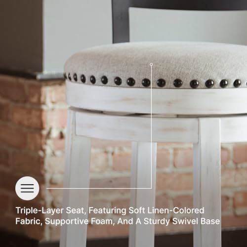 Signature Design by Ashley Valebeck Swivel Counter Height Bar Stool, White