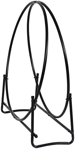 COSTWAY 41” Firewood Log Rack, Powder-Coated Steel Fireplace Wood Holder w/Do...