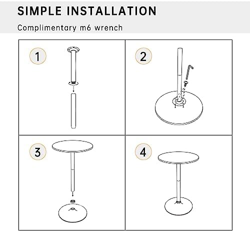 Dopinmin Round Bar Table 40" Height Modern Pub Table, Black