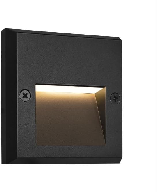 GKOLED 6-Pack Slim Square Low Voltage Deck Post Lights, Outdoor Step Lights, ...