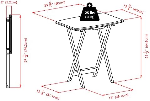 Winsome Dylan Set of 4 Oversized Foldable Snack Tables with Storage Rack