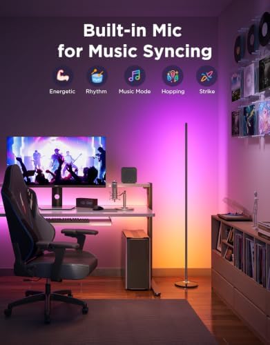 Govee RGBIC Floor Lamp Basic, 1000lm LED Corner Lamp, Black